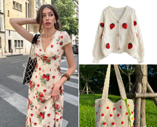 Strawberry Outfit Inspo⋆｡‧˚ʚ🍓ɞ˚‧｡⋆ cover photo collage