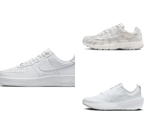 Nothing goes wrong when you wear white shoes. 
Classic giving and clean looking :) cover photo collage