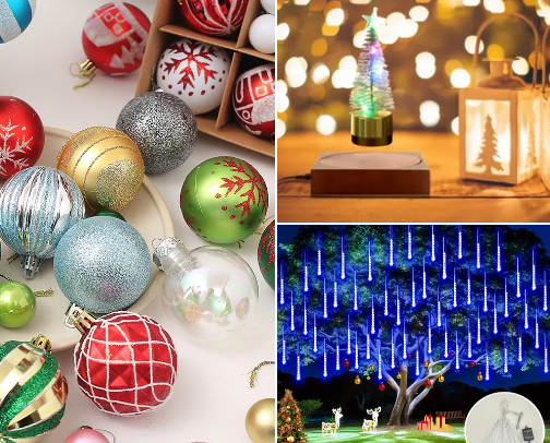 Christmass Balls Decor cover photo collage
