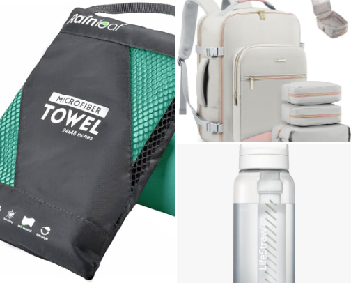Travel necessities cover photo collage