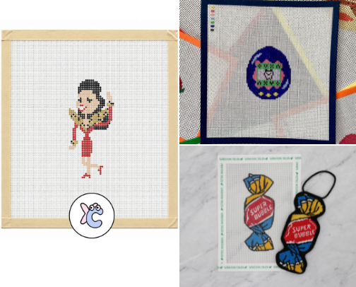 Y2K Needlepoint Canvases cover photo collage