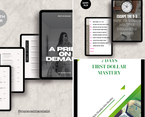 Easy Side Hustles for Beginners • Work From Home Online Income Ideas cover photo collage