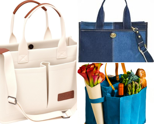 Spacious Women’s Canvas Tote Bag with Multiple Compartments cover photo collage