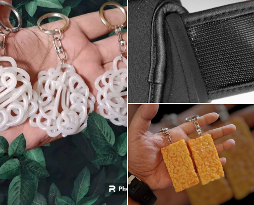 Unique Bag Charm or Key Ring cover photo collage