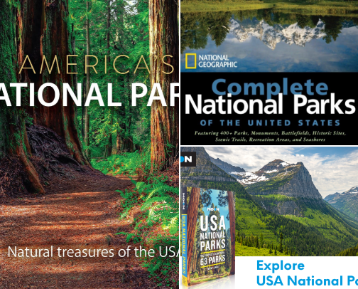 Save & Read - Gift guide for America's National Parks: Natural Treasures of the USA cover photo collage