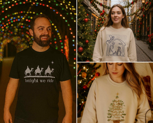 Christmas apparel cover photo collage