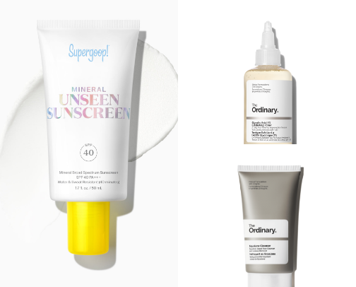 my favorite facial products/sunscreen cover photo collage