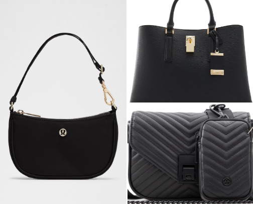 Black fancy, outing and casual bags. cover photo collage