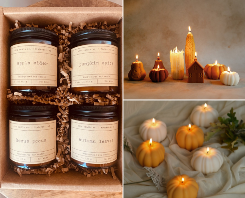 Warm and cozy fall candles for that cabin feel 🕯️ cover photo collage