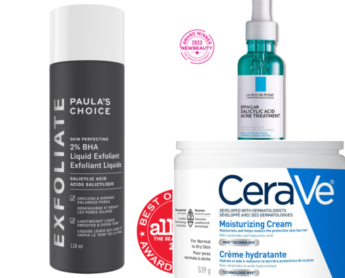 Acne prone skin care routine cover photo collage