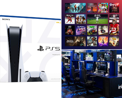 Gaming: Video games, gaming consoles, mobile games, PC gaming, streamers cover photo collage