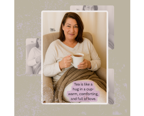 Warm Mug, Warm Heart: Teas I Love cover photo collage