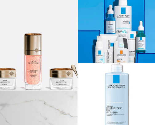 Skin care products cover photo collage