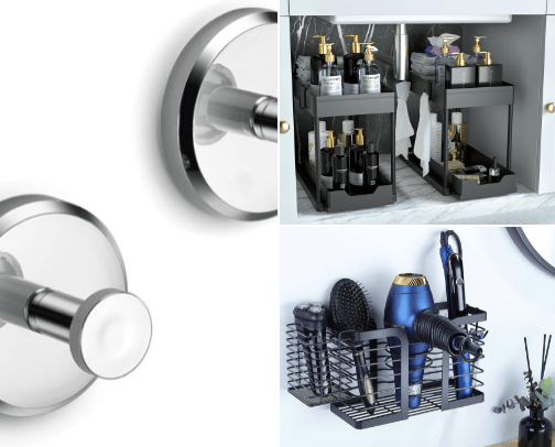 Bathroom items cover photo collage