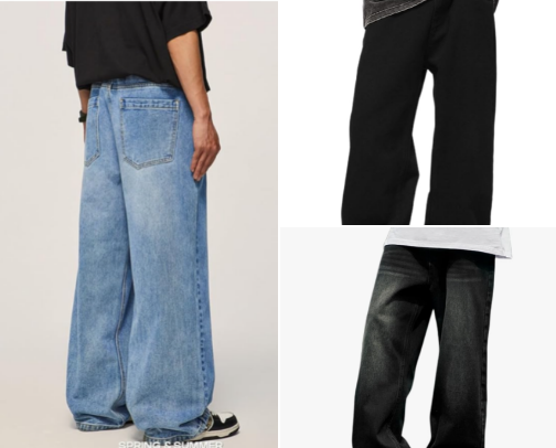 Loose Denim Jeans for Men and Women (Amazon) and Shoes cover photo collage