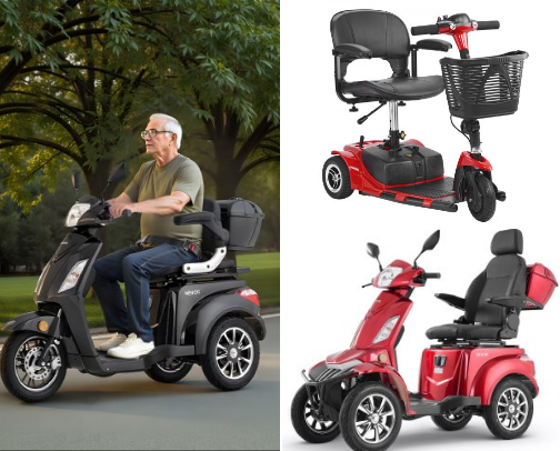 My grandpa love this 3-Wheel Mobility Scooters for Seniors & Adults. cover photo collage