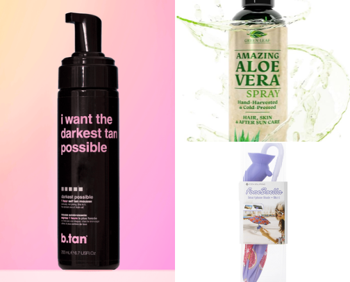 Tanning and summer must haves cover photo collage