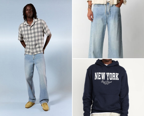 Teenage boy fall looks cover photo collage
