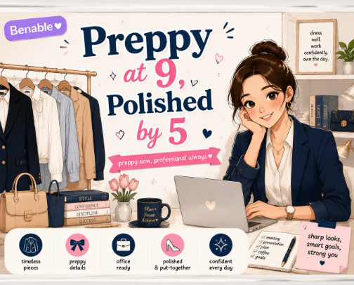 Preppy at 9, Polished by 5 💼👜 cover photo collage