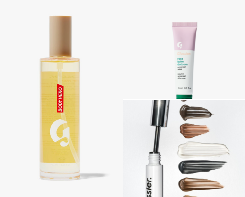Glossier favourites: A curated guide featuring the best of Glossier's skincare, bodycare and makeup cover photo collage