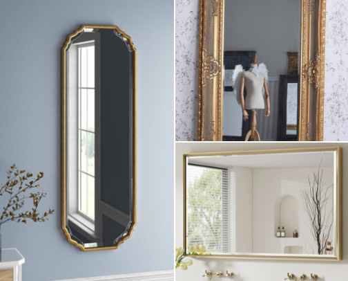 Statement Mirrors (Luxury Look for Less). cover photo collage