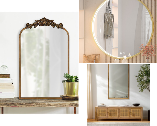 Statement Mirrors (Luxury Look for Less). cover photo collage