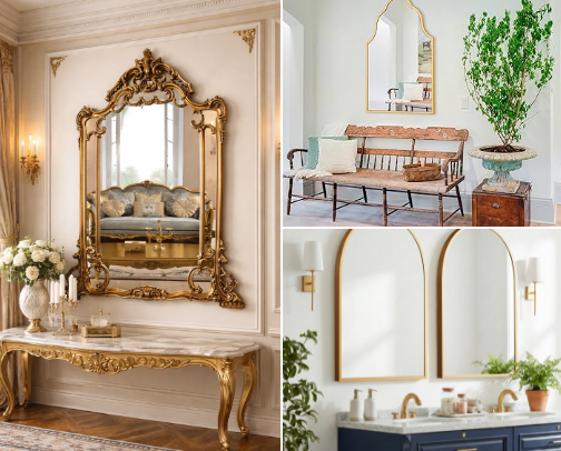 Statement Mirrors (Luxury Look for Less). cover photo collage