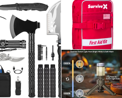 camping essentials every man need for the great out doors. cover photo collage