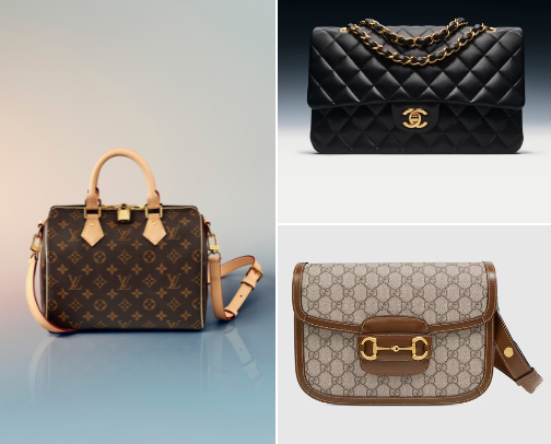 Designer bags cover photo collage