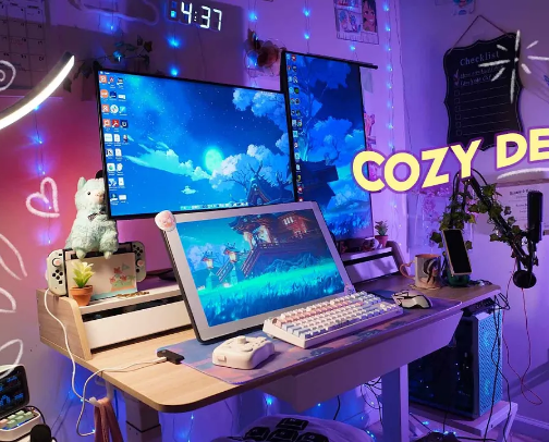 ☁️ 2022 Cozy Setup tour 🌱 cover photo collage