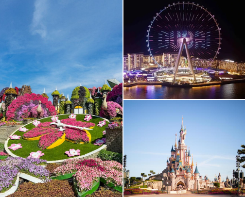 Fun attractions and sightseeing spots cover photo collage