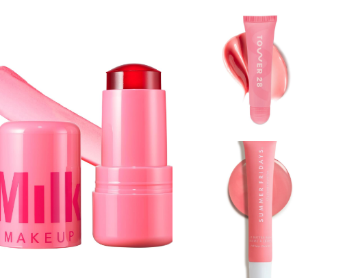 Viral Jelly Blushes, Lip Oils & Glowy Makeup Essentials cover photo collage