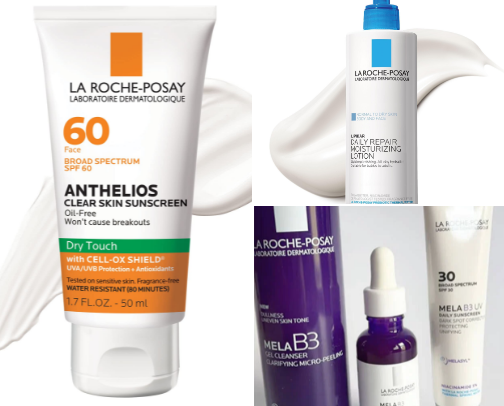 Glowing Skin Routine with La Roche and Olay✨Treat, hydrate & protect dry skin, eczema, rosacea or atopic skin with La Roche and Olay face care, body care and sun care. cover photo collage