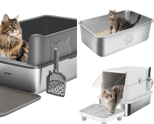 Best Stainless Steel Cat Litter Boxes for Odor Control & Easy Cleaning cover photo collage