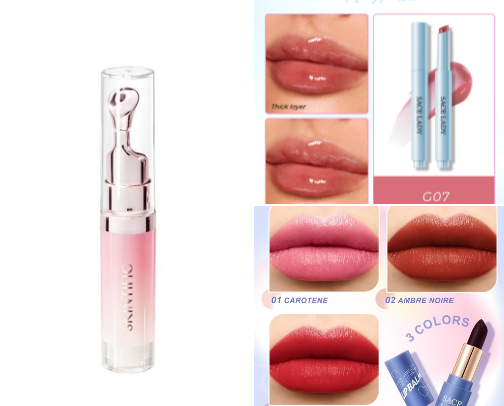 Lipstick/liptint products cover photo collage
