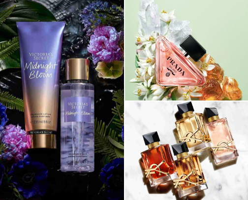 Fragrances and body mists ✨️ cover photo collage