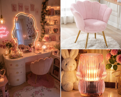 The Ultimate Pink Vanity Setup 🎀 cover photo collage