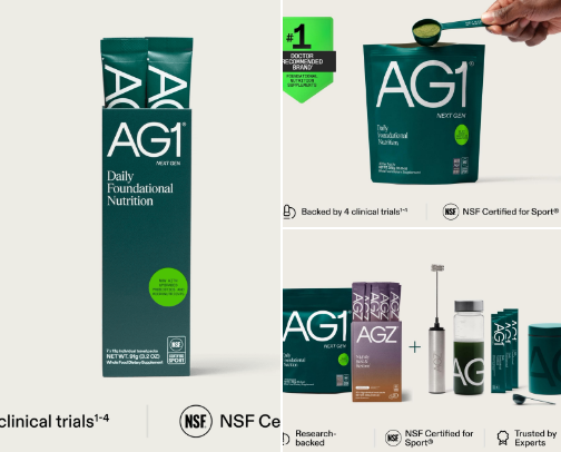 Daily Wellness Essentials (Greens Powder, Vitamins + Sleep Support) cover photo collage