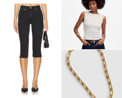 Chic capri outfit cover photo collage