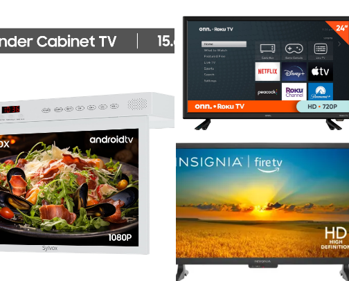 Top 15 Small Kitchen TVs (32 Inches or Less) cover photo collage