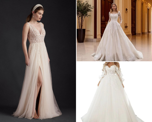 Elegant Wedding gowns cover photo collage
