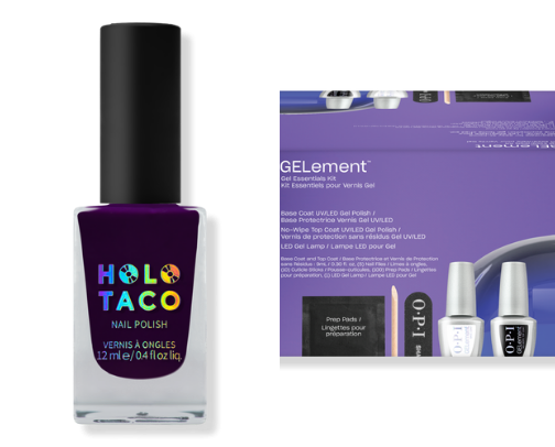Nail items for the DIY girly cover photo collage