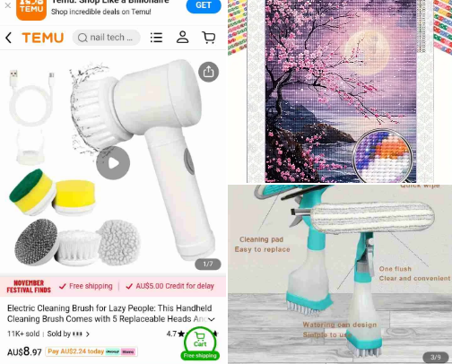 Cheap Temu Finds cover photo collage