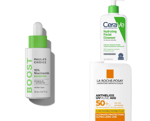 Everyday skincare routine (morning+ night) cover photo collage