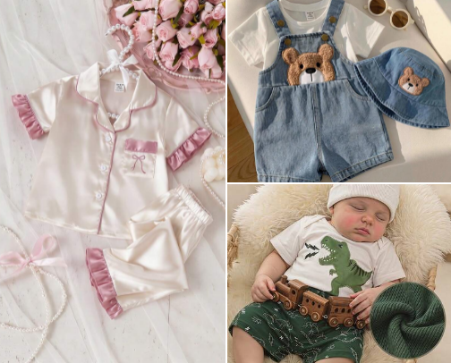 cute baby outfits 🩷 cover photo collage