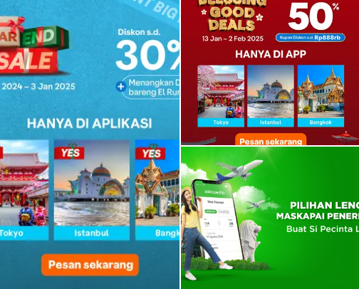 Tiket pesawat cover photo collage