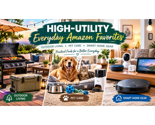 High-Utility Everyday Amazon Favorites: Outdoor Living, Pet Care & Smart Home Gear cover photo collage