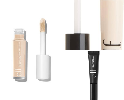 Iridescent eyeshadow look cover photo collage