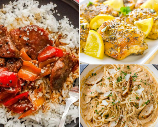 Easy Weeknight Dinners for Busy Moms (30 Minutes or Less!) cover photo collage