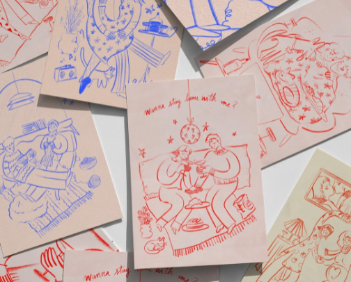 Valentine's AND Galentine's day: food and decorations cover photo collage